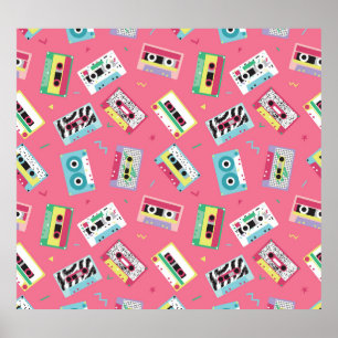 Retro Audio Tapes: 80s Style. Poster