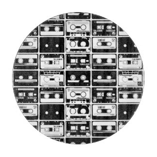 Retro audio tapes, old-fashioned pattern. cutting board