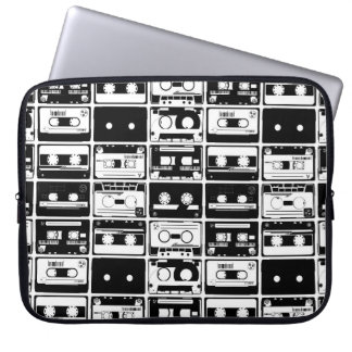 Retro audio tapes, old-fashioned pattern. laptop sleeve