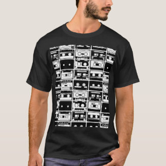 Retro audio tapes, old-fashioned pattern. T-Shirt