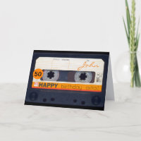Retro Audiotape 50th birthday personalised HGC
