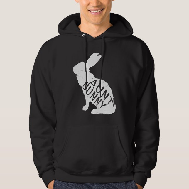 Retro Aunt Bunny  Auntie Rabbit Matching Family Ea Hoodie (Front)