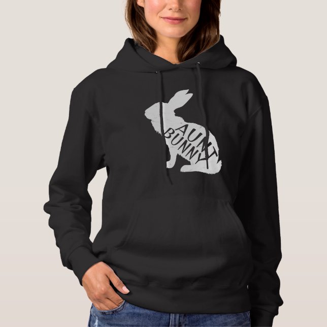 Retro Aunt Bunny  Auntie Rabbit Matching Family Ea Hoodie (Front)