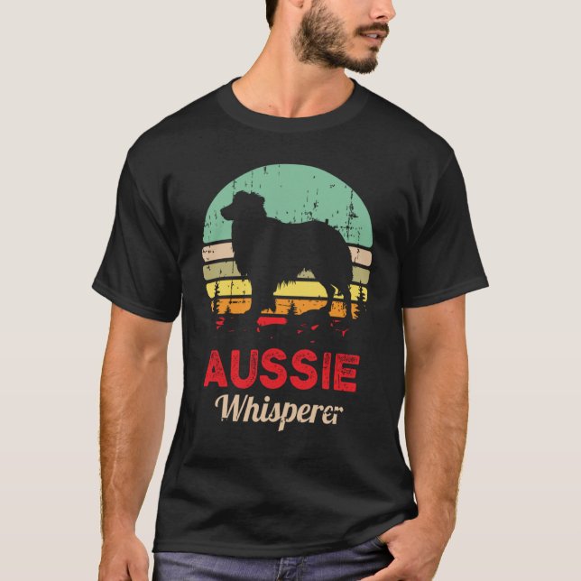 Retro Aussie Dog Trainer Australian Shepherd  Pet  T-Shirt (Front)