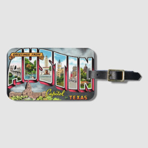 Retro Austin Texas Luggage Tag