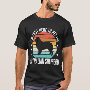 Retro Australian Shepherd Petting Dog Sunset T-Shirt