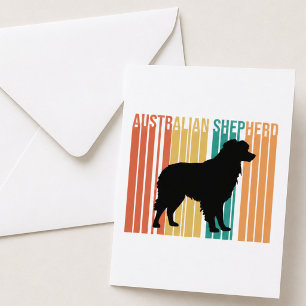 Retro Australian Shepherd Silhouette Card