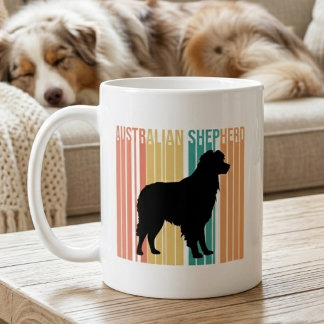 Retro Australian Shepherd Silhouette  Coffee Mug