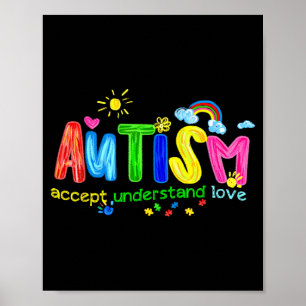 Retro Autism Accept Understand Love to Be Poster
