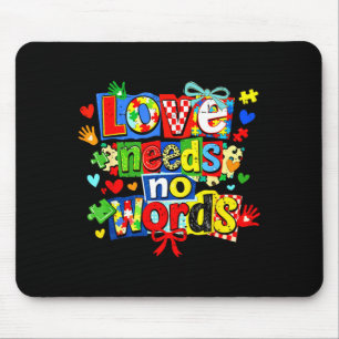 Retro autism awareness month puzzle cute love mouse pad