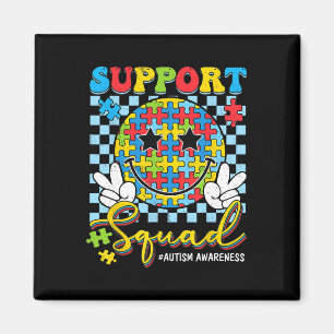 Retro Autism Awareness Support-squad Groovy Smile Magnet