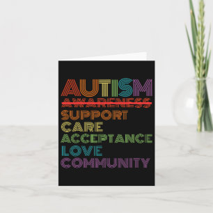 Retro Autism Awareness Teacher School For Women Me Card