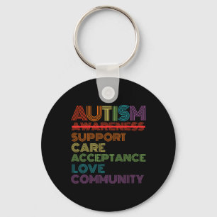 Retro Autism Awareness Teacher School For Women Me Key Ring