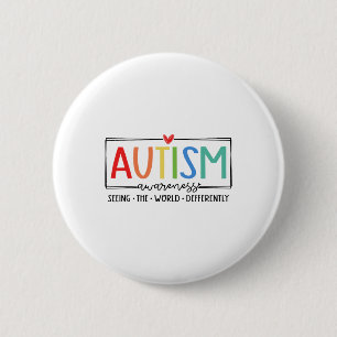 Retro Autism Seeing The World Differently Autism A 6 Cm Round Badge