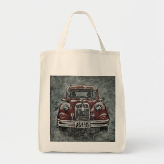retro, auto, car, tote bag