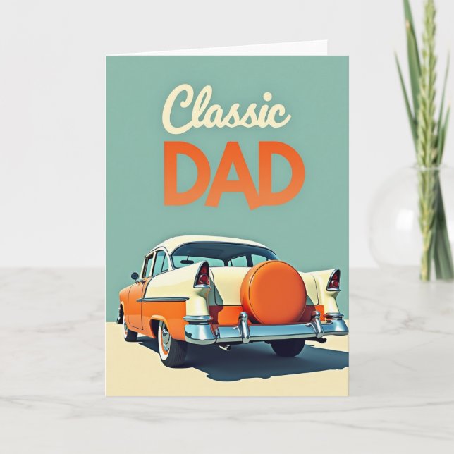 Retro Auto Dads Day Card (Front)