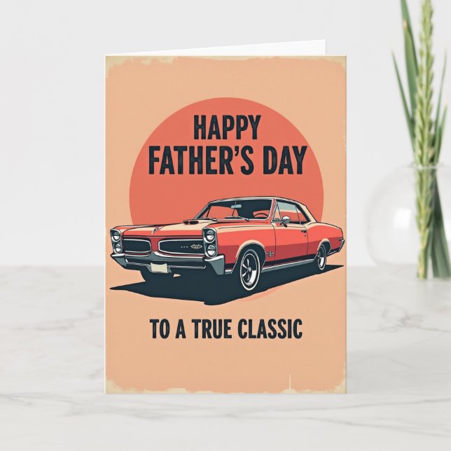 Retro Auto Fathers Day Card (Front)