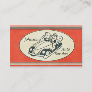 Retro Auto Service And Repair Business Card