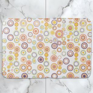 Retro Autumn Circles Bath Mat