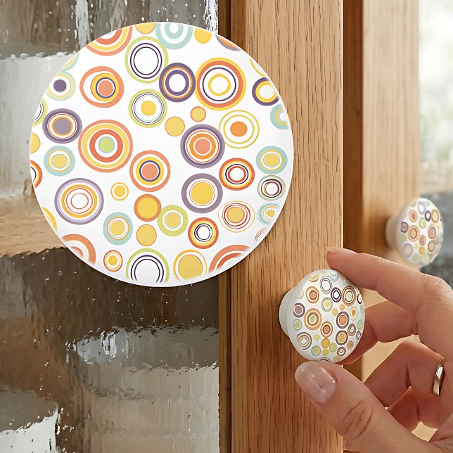 Retro Autumn Circles Ceramic Knob (Creator Uploaded)