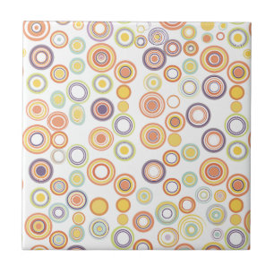 Retro Autumn Circles Ceramic Tile