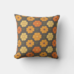 Retro Autumn Floral  Cushion