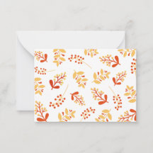Retro Autumn Florals 2 Note Card