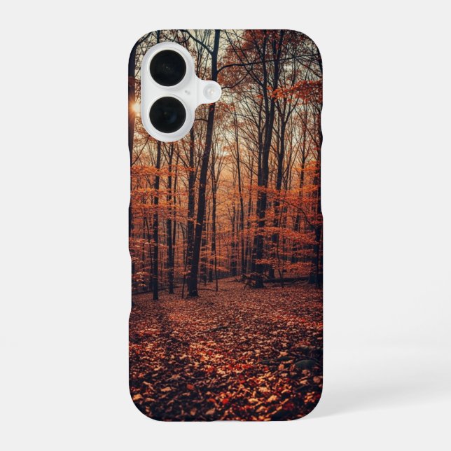 Retro Autumn Forest iPhone 16 Case (Back)