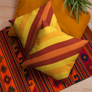 Retro Autumn Stripe for Cosy Fall Home Decor Cushion