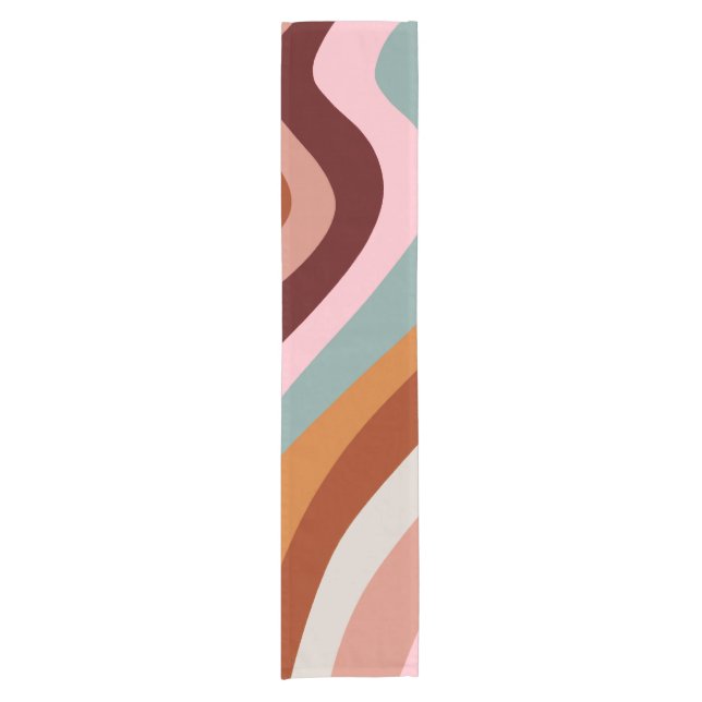 Retro autumn swirls short table runner (Front)