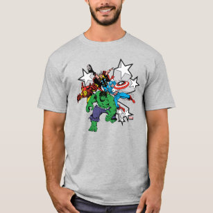Retro Avengers With Stars Graphic T-Shirt