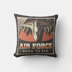 Retro Aviation Airforce Throw Pillow