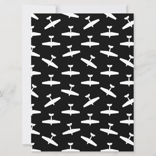 Retro Aviation Themed Aeroplanes Print Plane Desig Holiday Card (Front)