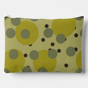 Retro Avocado Dream 1970s Atomic Circles Accessory Pouch