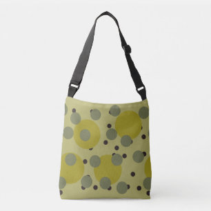Retro Avocado Dream 1970s Atomic Circles Crossbody Bag