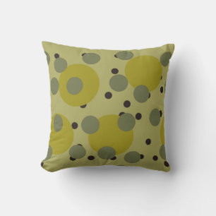 Retro Avocado Dream 1970s Atomic Circles Cushion