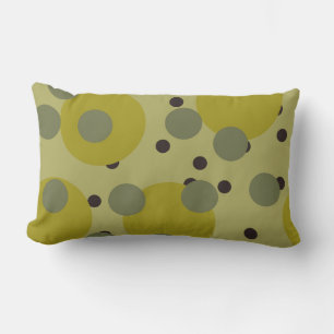 Retro Avocado Dream 1970s Atomic Circles Lumbar Cushion