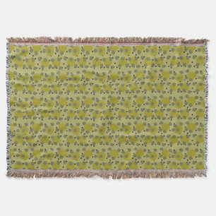 Retro Avocado Dream 1970s Atomic Circles Throw Blanket