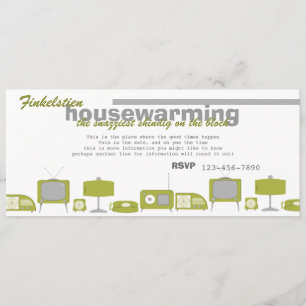 Retro Avocado Electronics Invitation