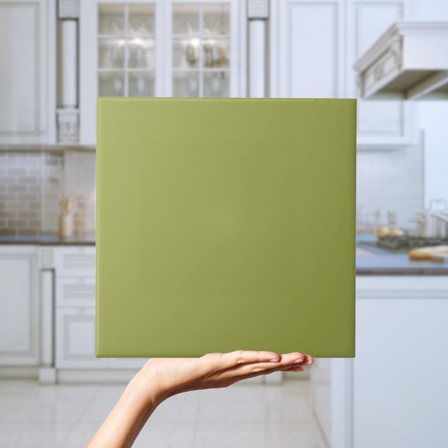 Retro Avocado Green Solid Color Tile (Retro Avocado Green Solid Colour Tile)