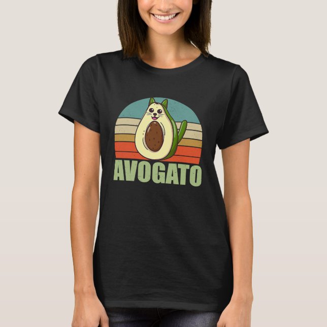 Retro Avogato Cat Avocado  Cinco De Mayo Cat Mum D T-Shirt (Front)