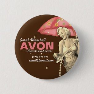 Retro Avon Representative  6 Cm Round Badge