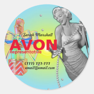Retro Avon Representative   Classic Round Sticker