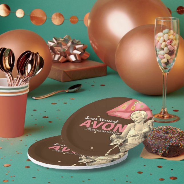 Retro Avon Representative  Paper Plate (Multi)