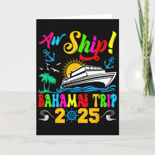 Retro Aw Ship Hamas Trip 2025 Family Cruise Summer Card