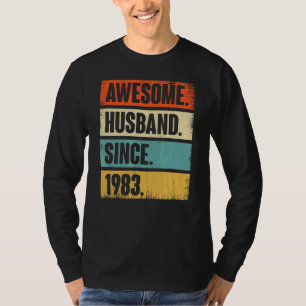 Retro Awesome Husband Since 1983 39 Wedding Aniver T-Shirt