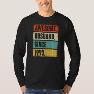 Retro Awesome Husband Since 1993 29 Wedding Aniver T-Shirt