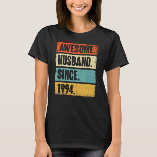 Retro Awesome Husband Since 1994 28 Wedding Aniver T-Shirt