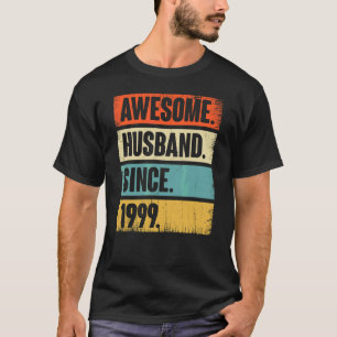 Retro Awesome Husband Since 1999 23 Wedding Aniver T-Shirt