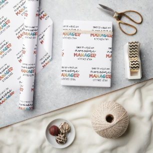 Retro Awesome Manager Funny Wrapping Paper